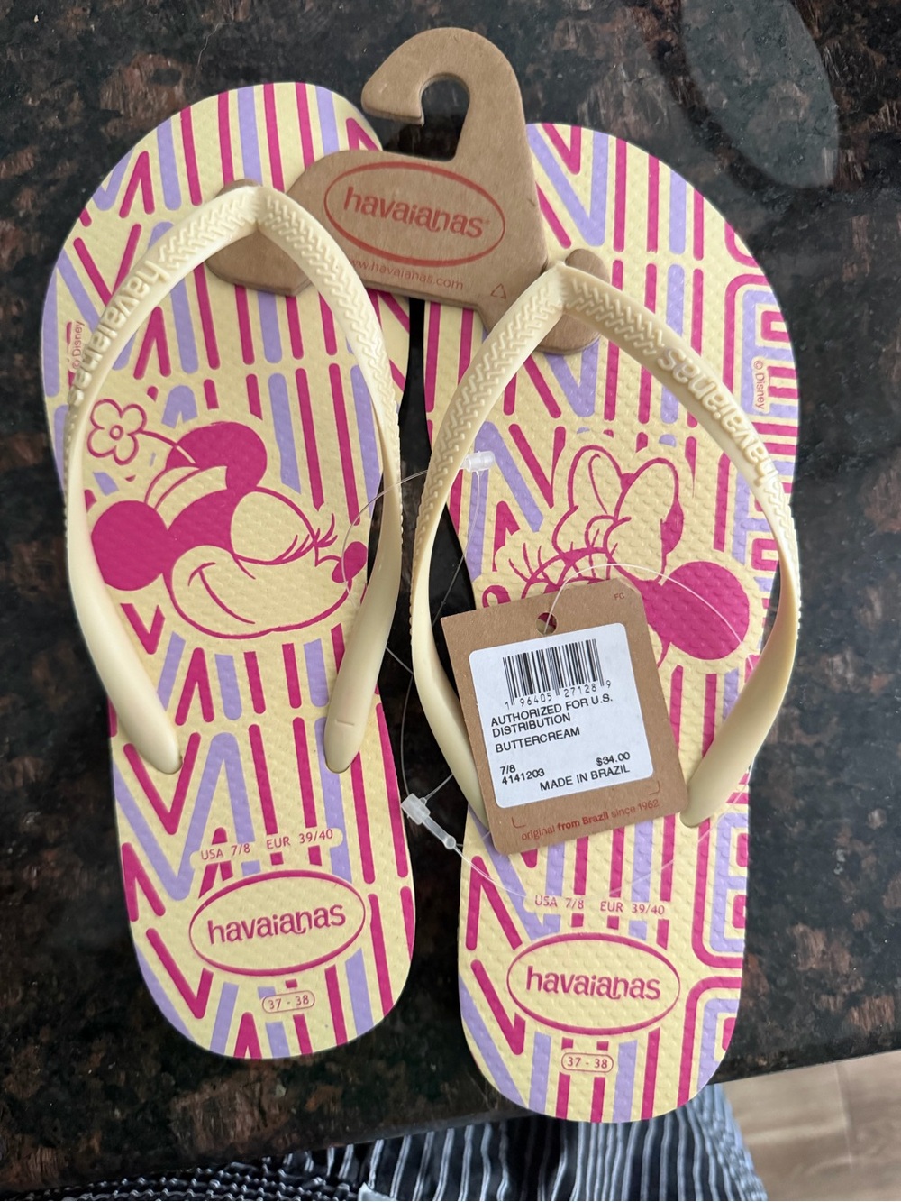 Havaianas Minnie Mouse Cream Flip Flops